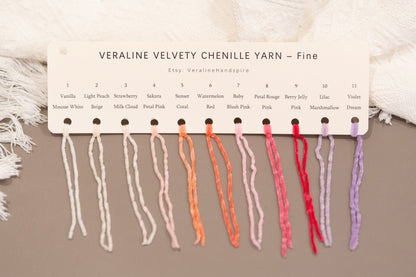 Velvety Chenille Yarn Color Card