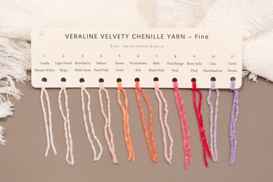 Velvety Chenille Yarn Color Card