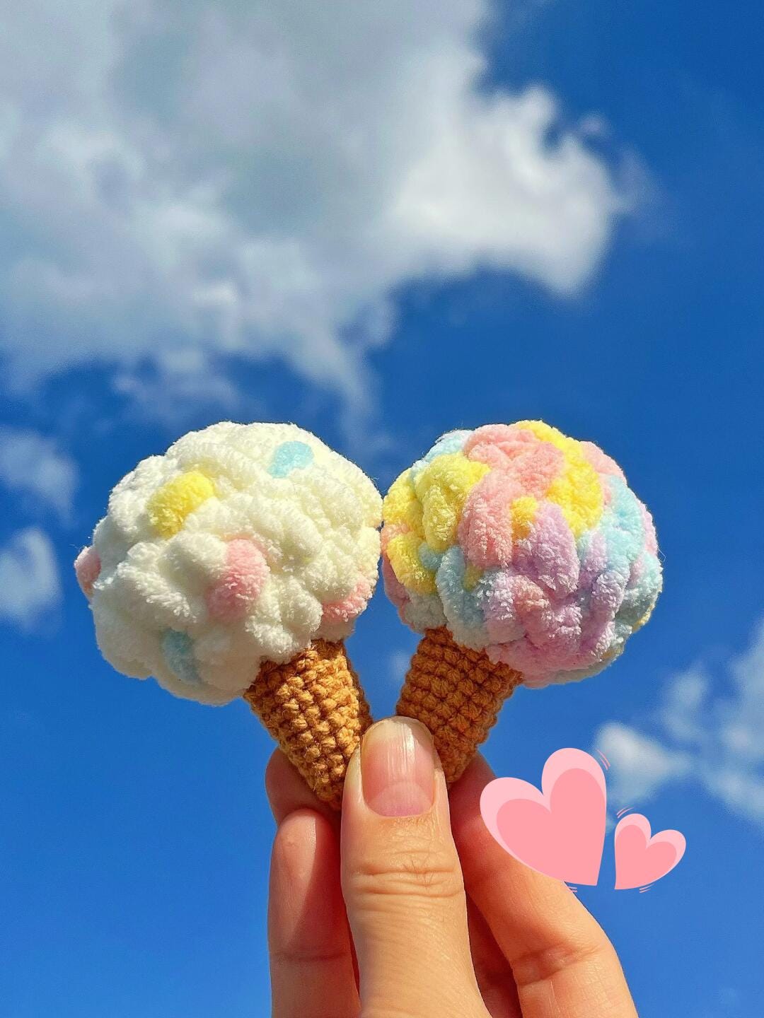 Fluffy Ice Cream Cone Pattern