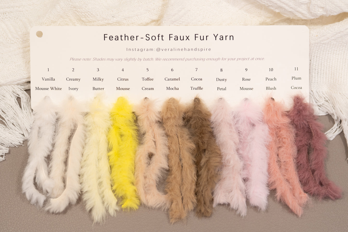Feather-Soft Faux Fur - Bulky Color Card