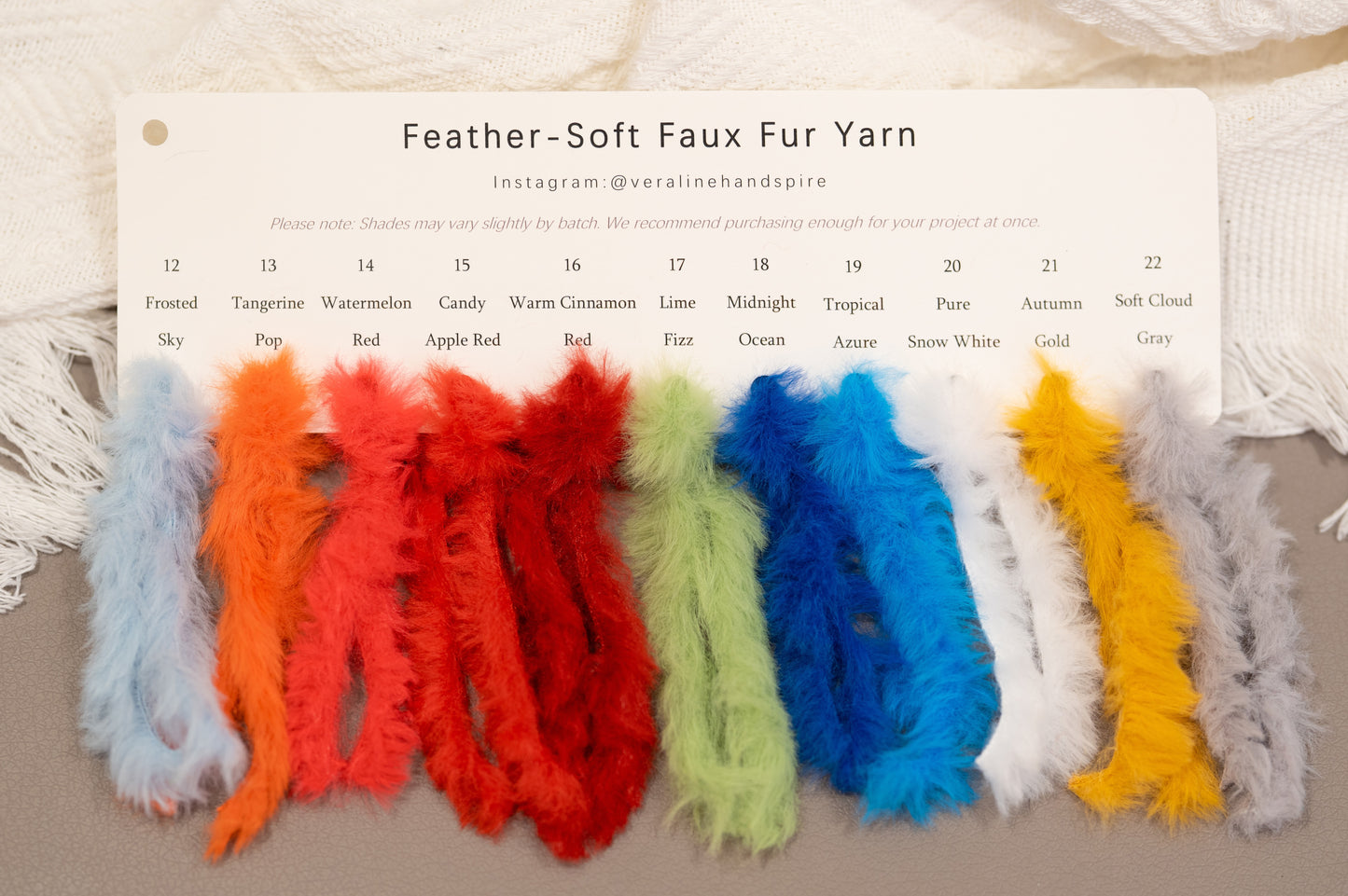 Feather-Soft Faux Fur - Bulky Color Card