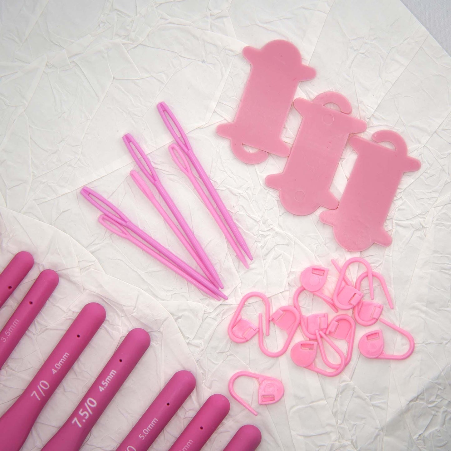 Pink Crochet Tool Kit (9 Hooks)