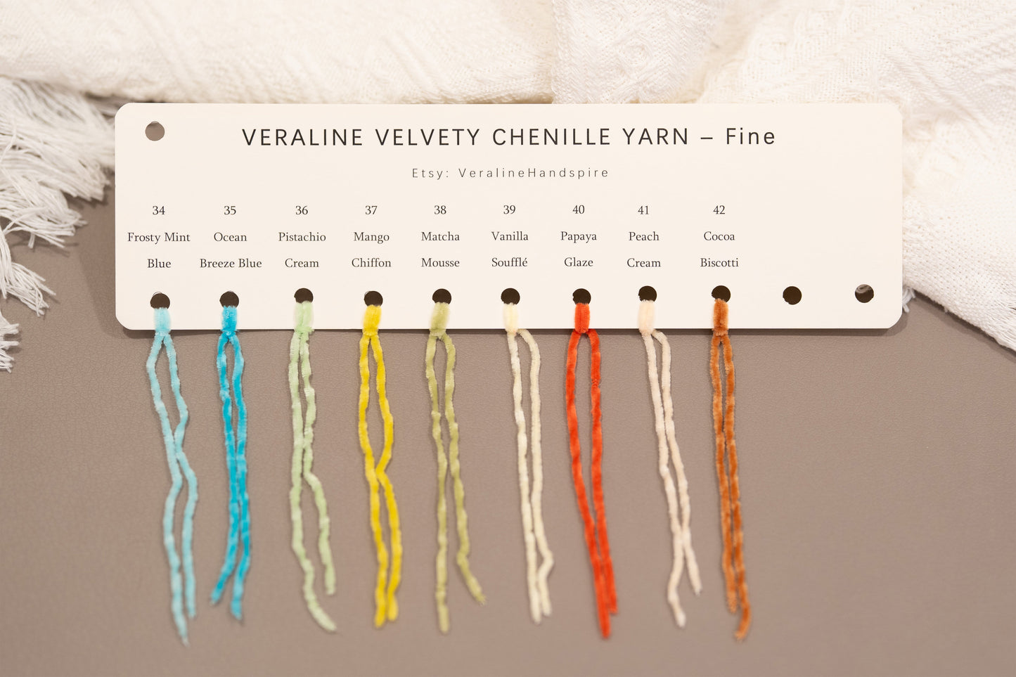Velvety Chenille Yarn Color Card