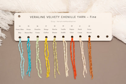 Velvety Chenille Yarn Color Card