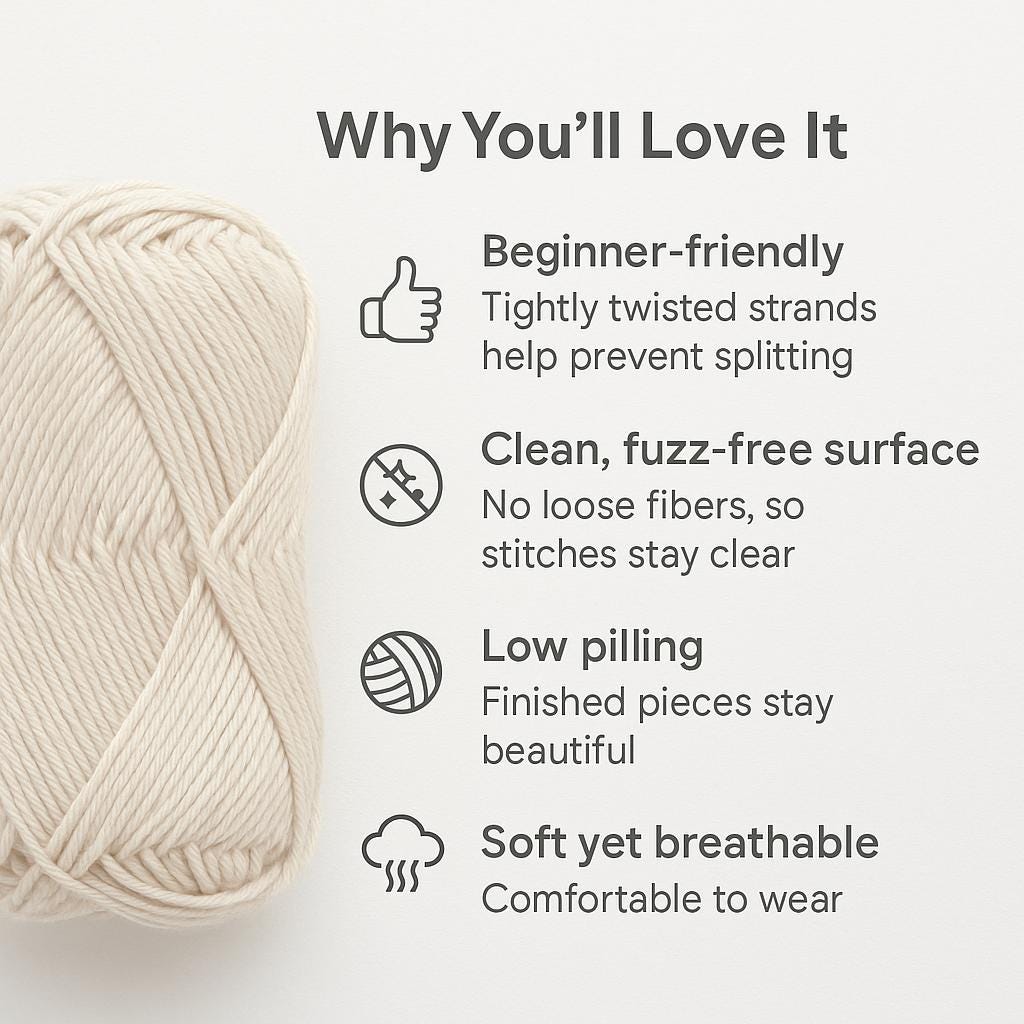Premium Cotton Acrylic Yarn (4-Ply)