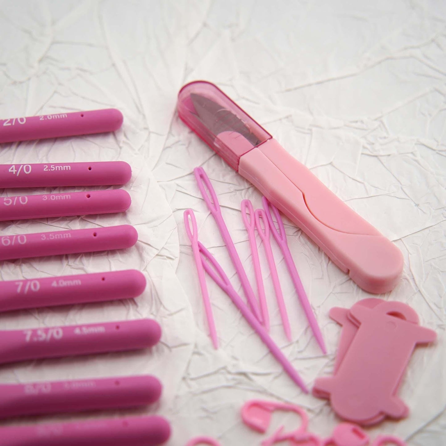 Pink Crochet Tool Kit (9 Hooks)