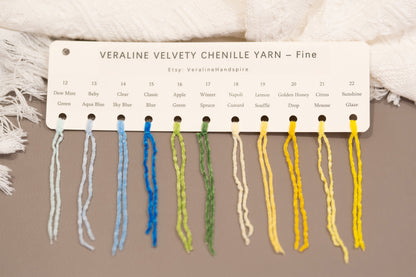Velvety Chenille Yarn Color Card