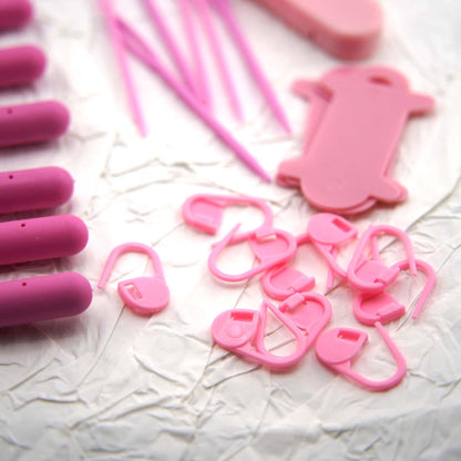 Pink Crochet Tool Kit (9 Hooks)