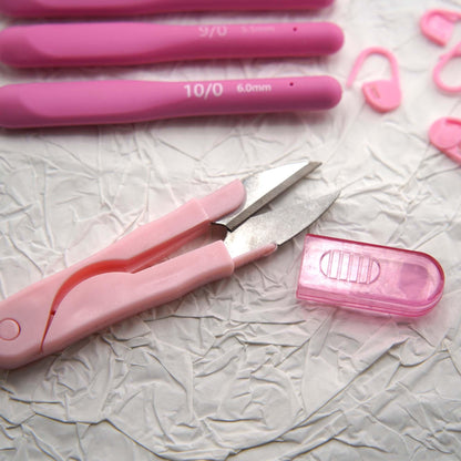 Pink Crochet Tool Kit (9 Hooks)