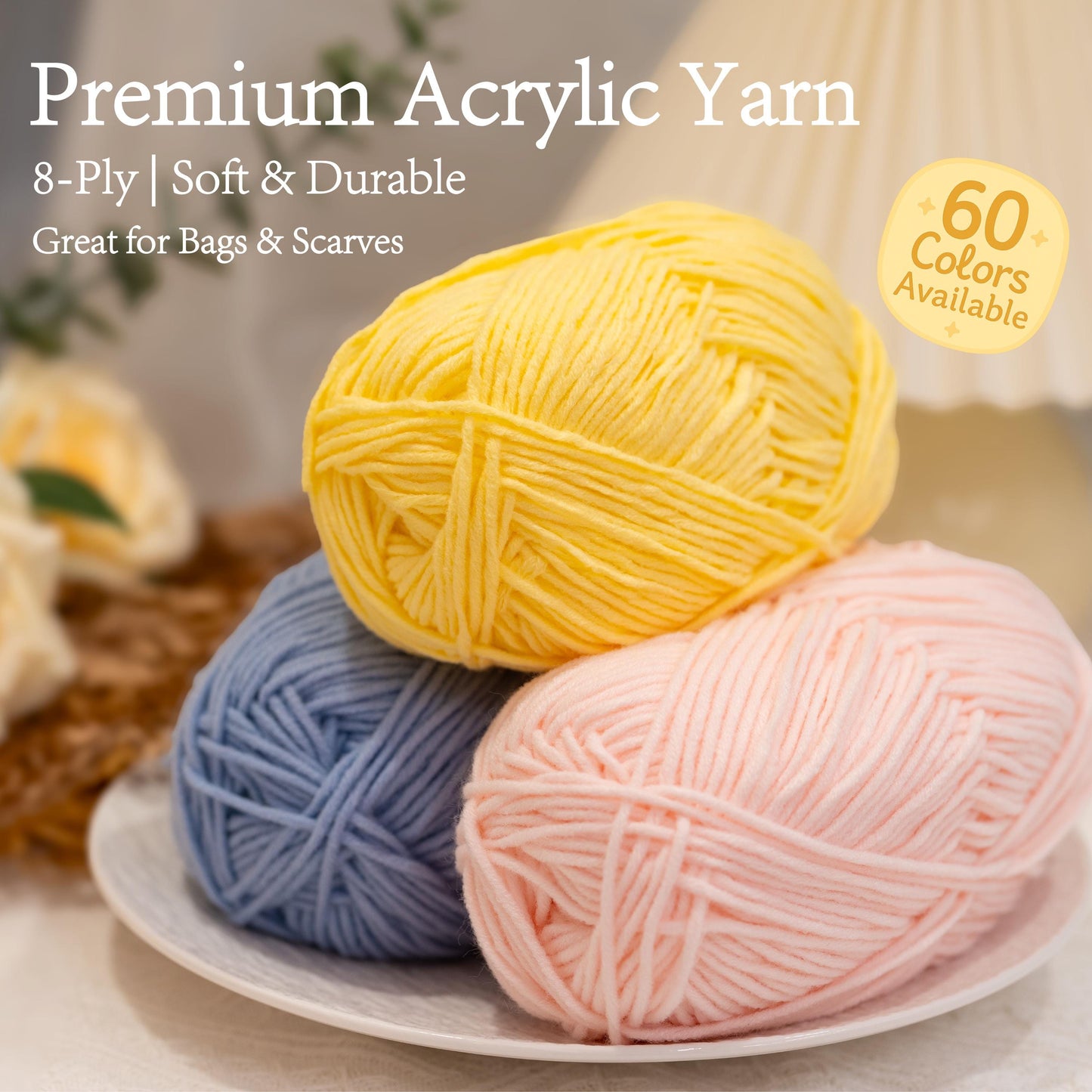 Premium Acrylic Yarn (8-Ply)