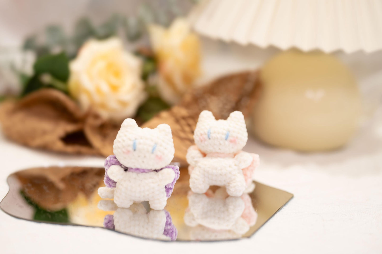 Snow Bean Kitty with Bow Pattern