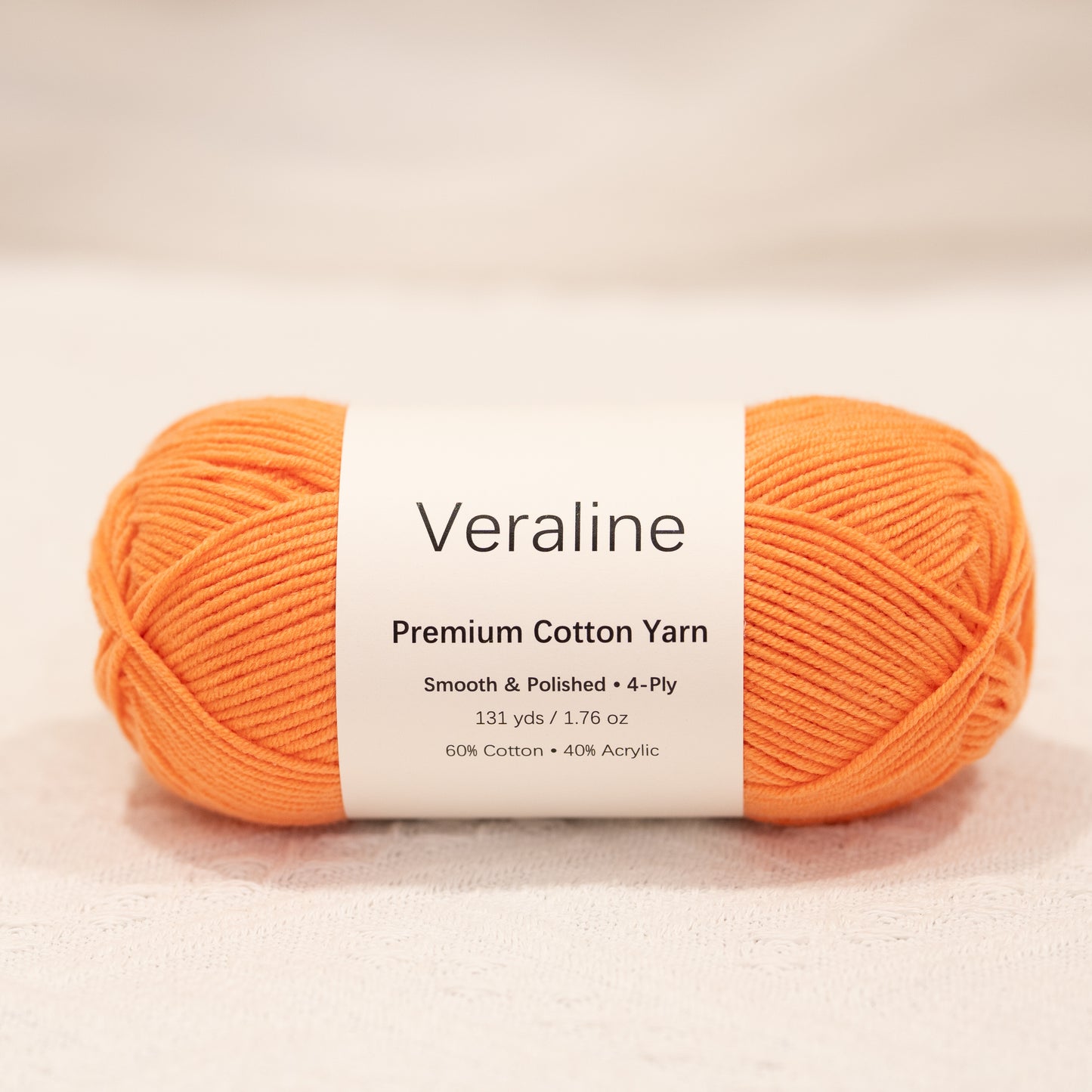 Melon Cream, pale peach cotton acrylic 4 ply fine weight yarn