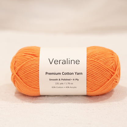 Melon Cream, pale peach cotton acrylic 4 ply fine weight yarn