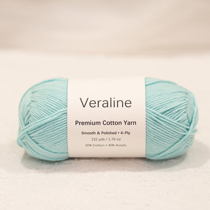 Mint Frost Green, pale green cotton acrylic 4 ply fine weight yarn