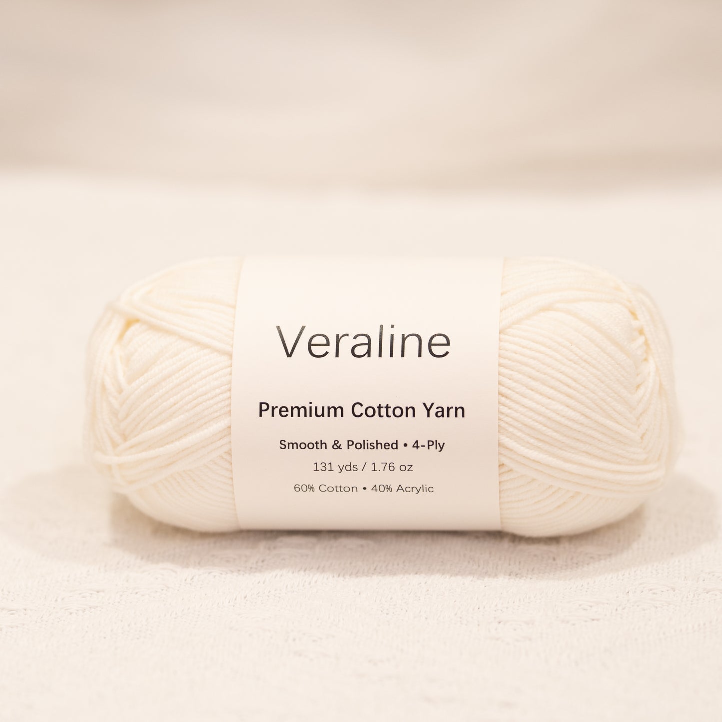 Vanilla Mousse, warm cream cotton acrylic 4 ply fine weight yarn