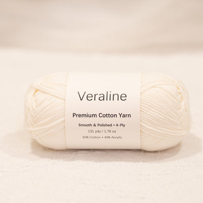 Vanilla Mousse, warm cream cotton acrylic 4 ply fine weight yarn