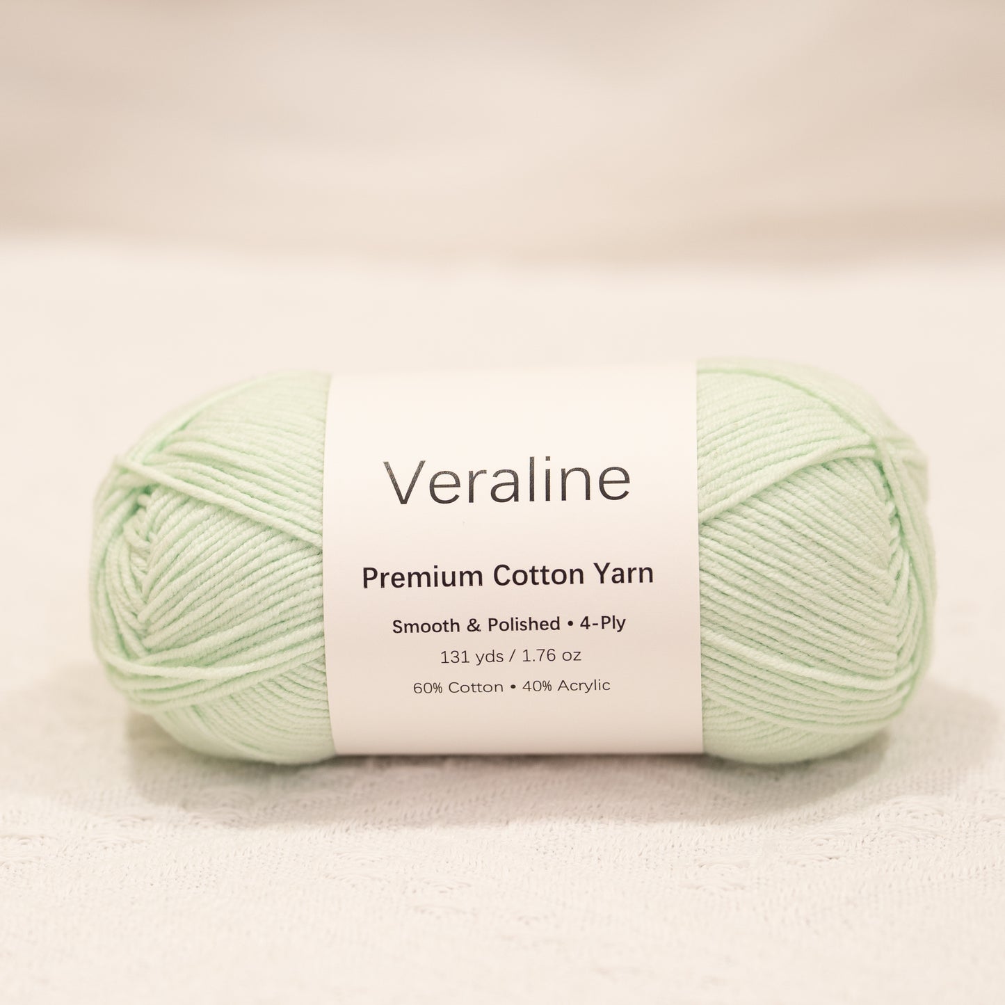 Icy Mint Green, light green cotton acrylic 4 ply fine weight yarn