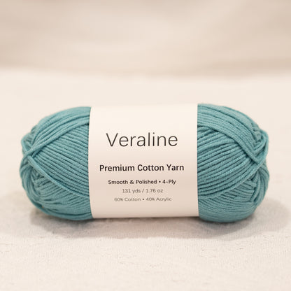 Aqua Mist, light blue cotton acrylic 4 ply fine weight yarn