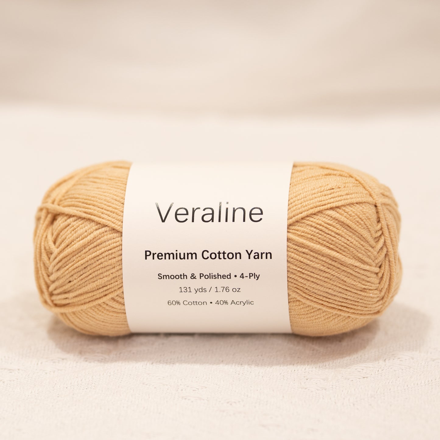 Oat Biscuit Beige, warm beige cotton acrylic 4 ply fine weight yarn