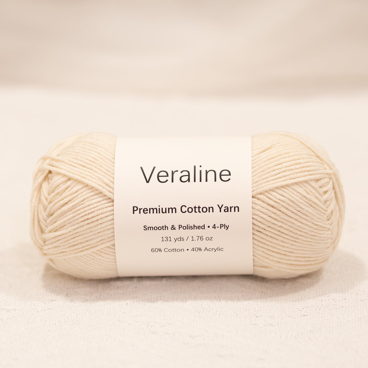 Creamy Ivory, ivory white cotton acrylic 4 ply fine weight yarn