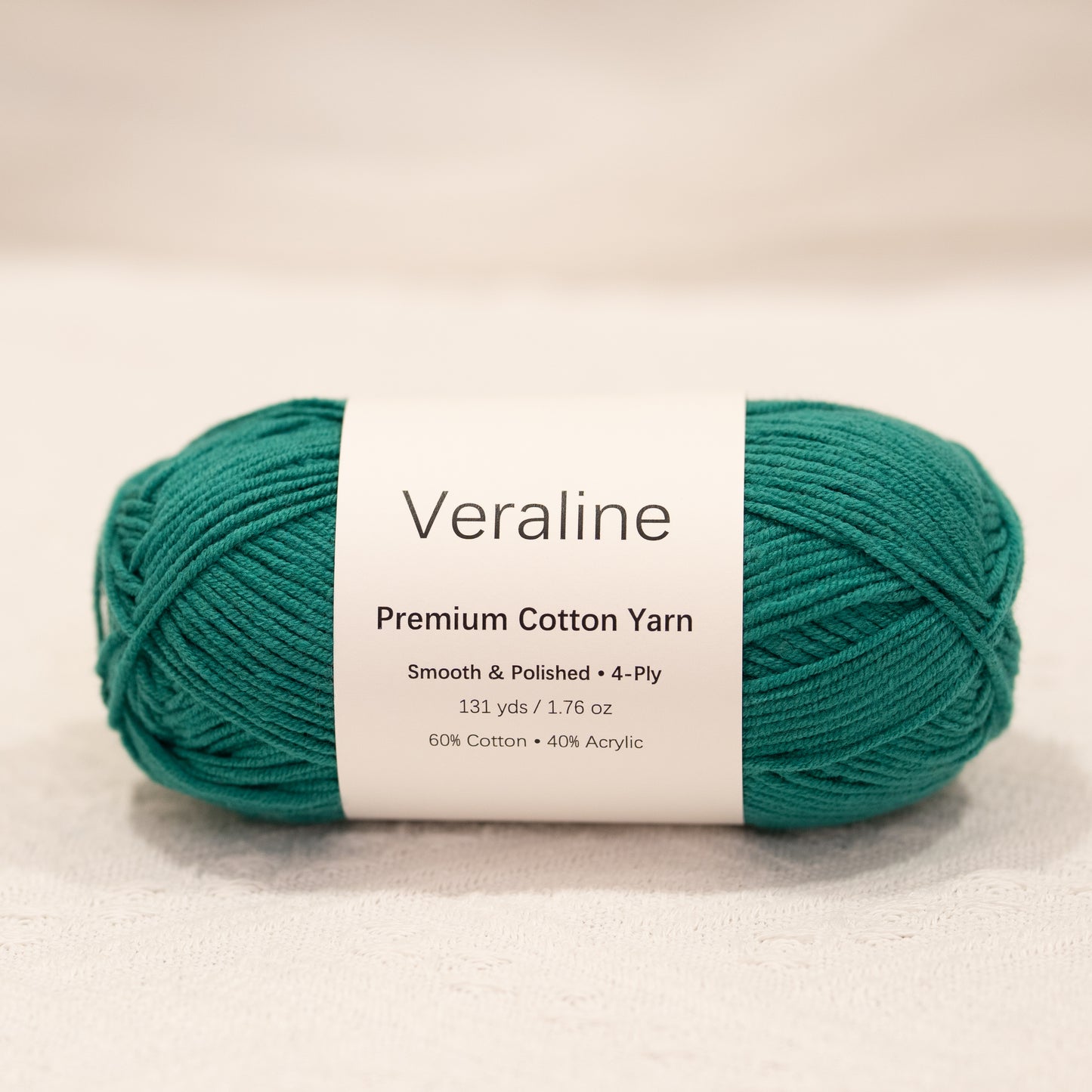Emerald Leaf, rich green cotton acrylic 4 ply fine weight yarn