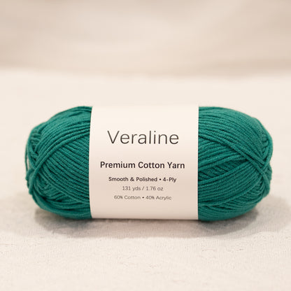 Emerald Leaf, rich green cotton acrylic 4 ply fine weight yarn