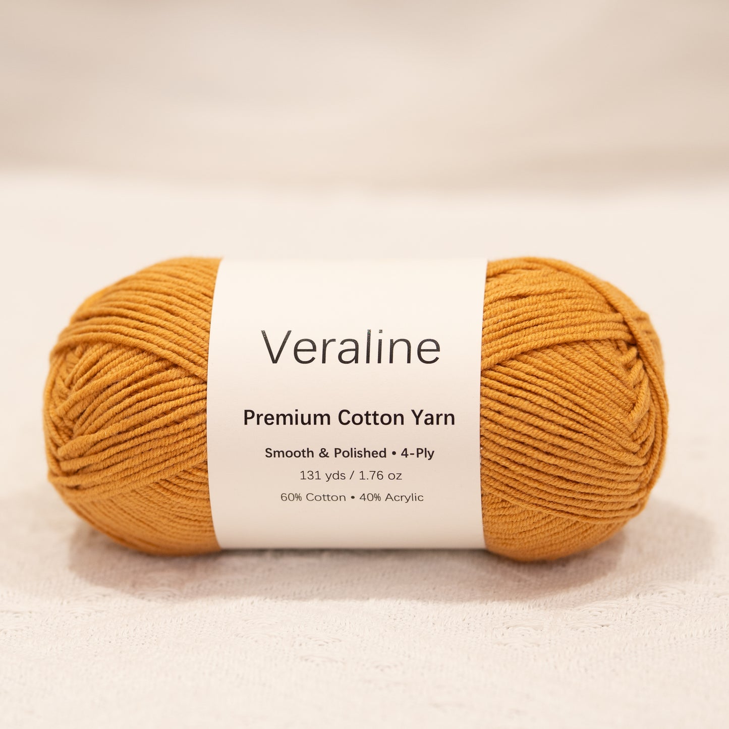 Caramel Cookie, warm brown cotton acrylic 4 ply fine weight yarn