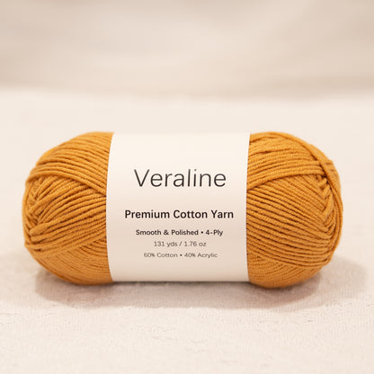 Caramel Cookie, warm brown cotton acrylic 4 ply fine weight yarn