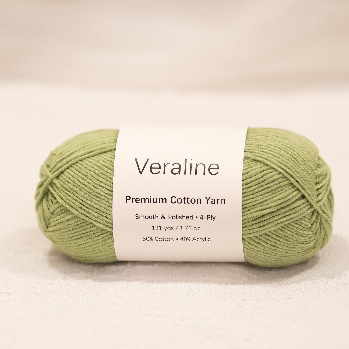 Willow Mist, muted green cotton acrylic 4 ply fine weight yarn