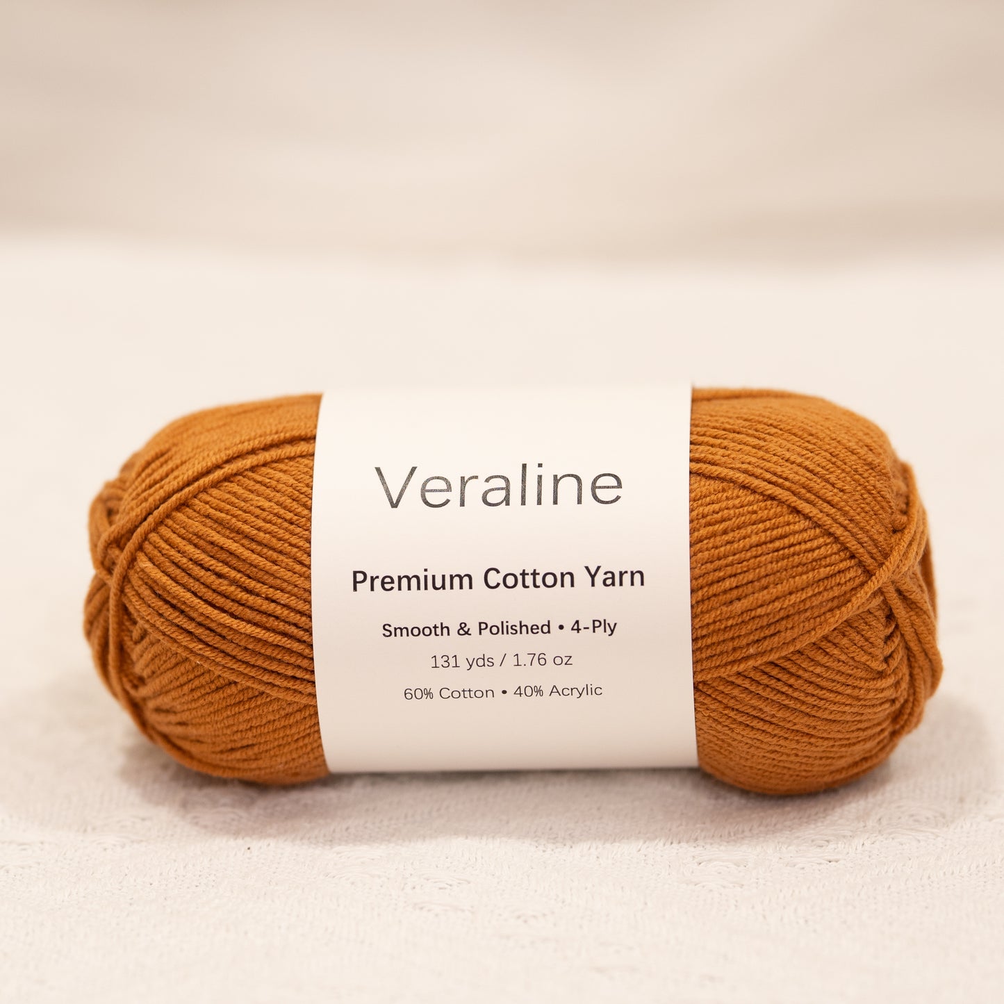 Mocha Brown, warm brown cotton acrylic 4 ply fine weight yarn