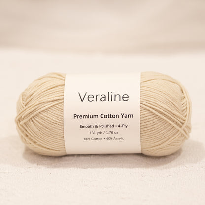 Misty Cloud White, soft white cotton acrylic 4 ply fine weight yarn