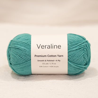 Dusty Aqua Blue, muted blue cotton acrylic 4 ply fine weight yarn