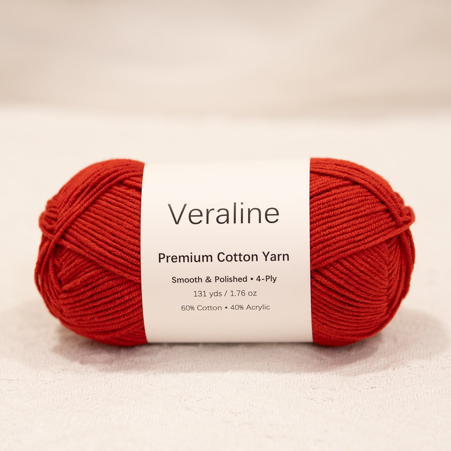 Cinnamon Brick, warm red cotton acrylic 4 ply fine weight yarn