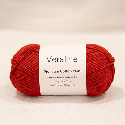Cinnamon Brick, warm red cotton acrylic 4 ply fine weight yarn