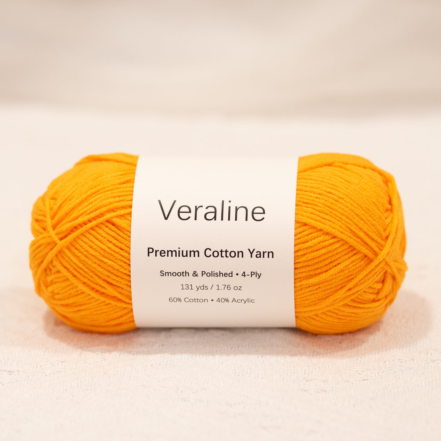 Zesty Tangerine, vivid orange cotton acrylic 4 ply fine weight yarn