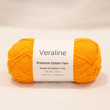 Zesty Tangerine, vivid orange cotton acrylic 4 ply fine weight yarn