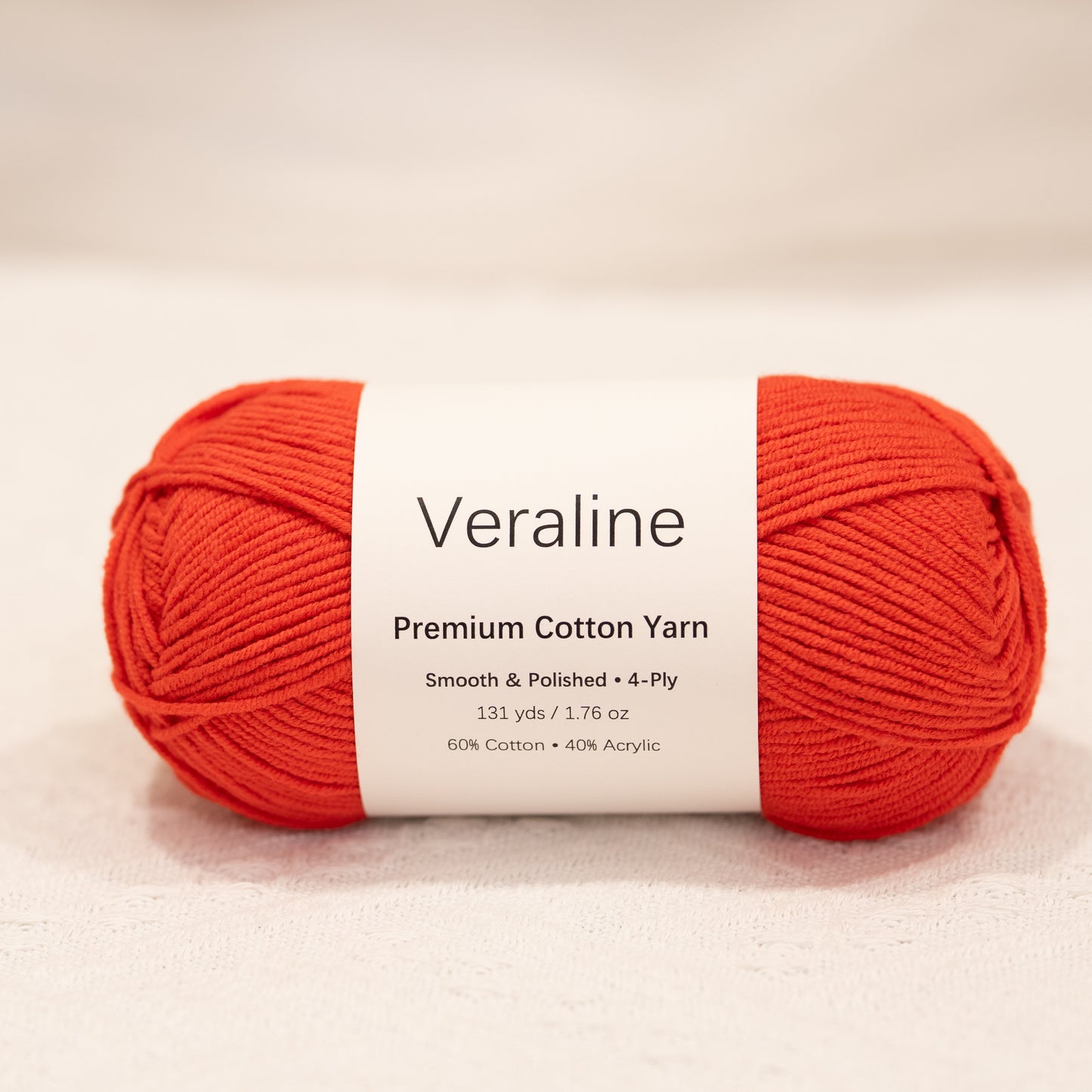 Coral Crush, bright coral cotton acrylic 4 ply fine weight yarn