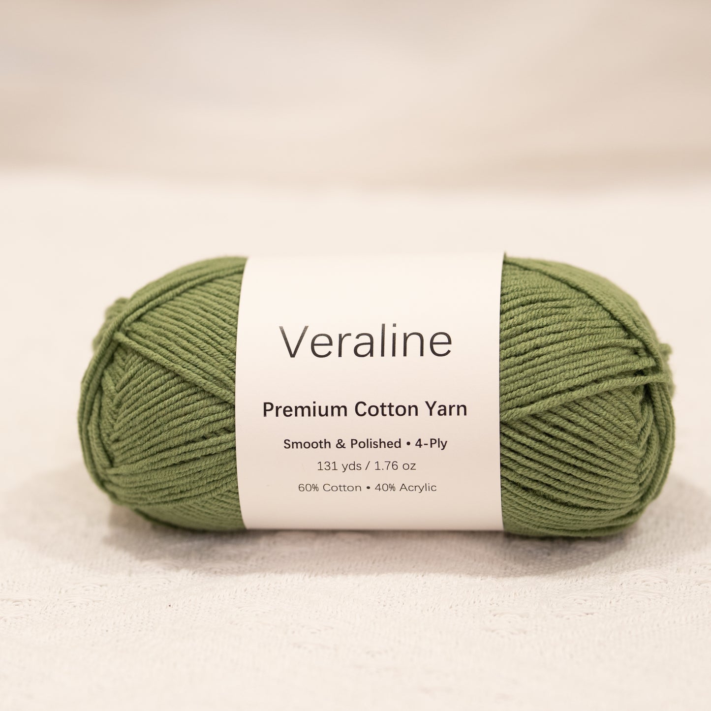 Olive Mist, muted green cotton acrylic 4 ply fine weight yarn