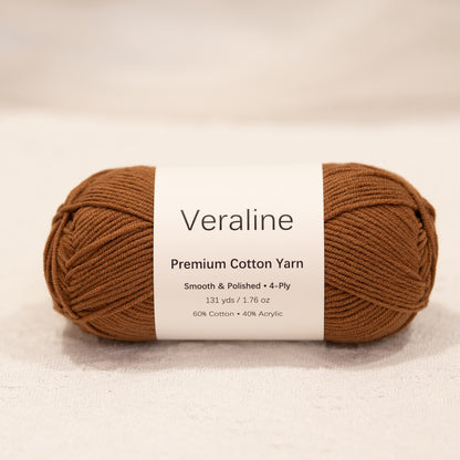 Espresso Brown, dark brown cotton acrylic 4 ply fine weight yarn
