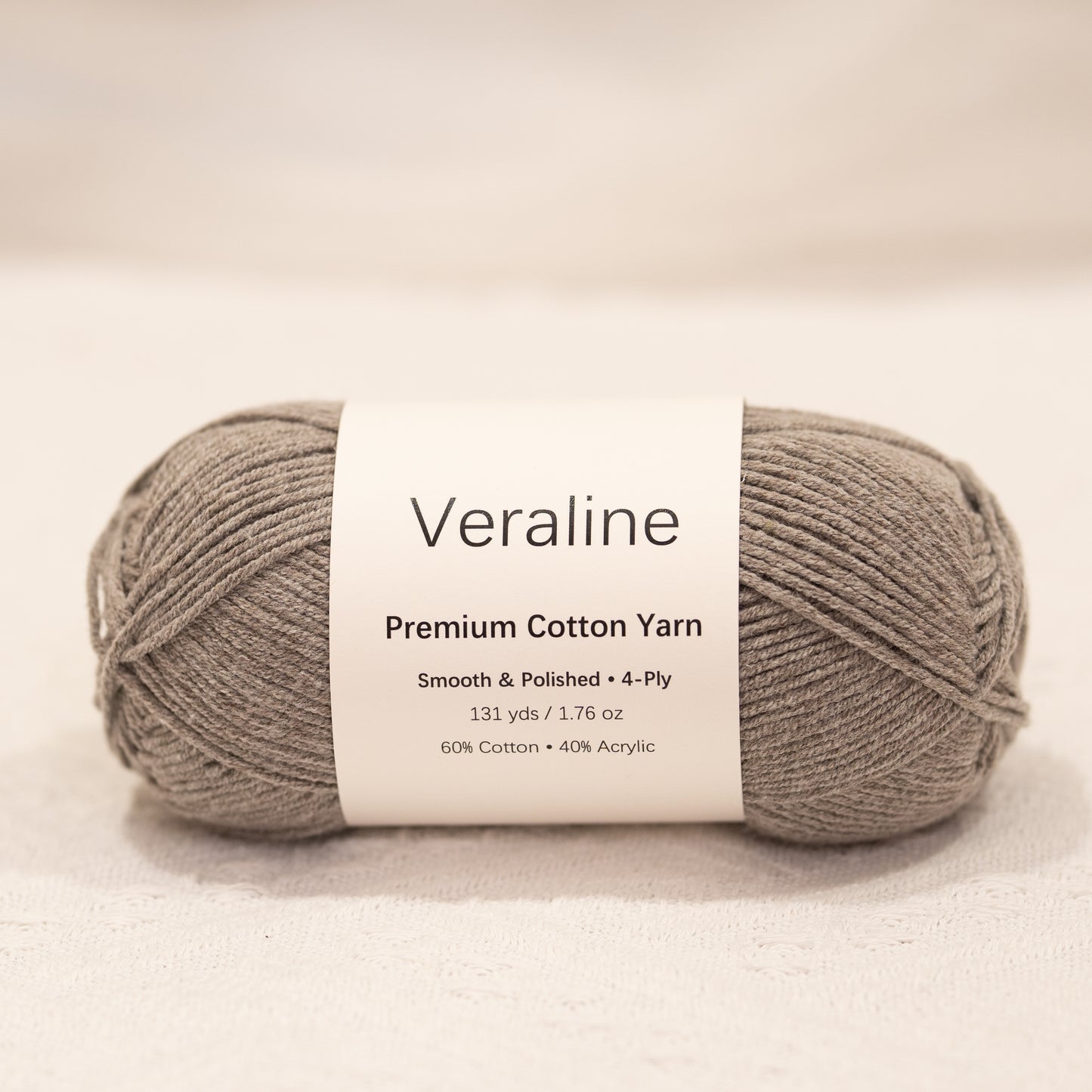 Foggy Gray, medium gray cotton acrylic 4 ply fine weight yarn