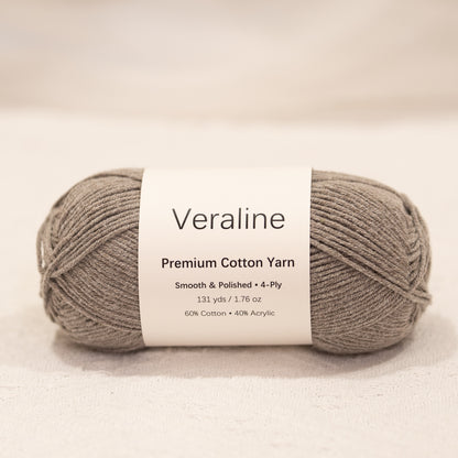 Foggy Gray, medium gray cotton acrylic 4 ply fine weight yarn