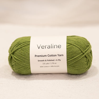 Sage Tea Green, soft green cotton acrylic 4 ply fine weight yarn