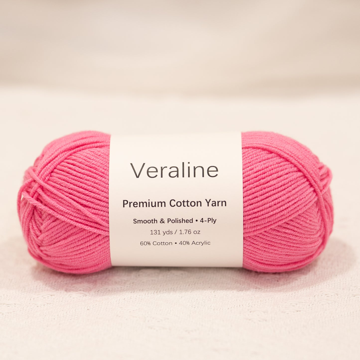 Petal Rouge Pink, warm pink cotton acrylic 4 ply fine weight yarn
