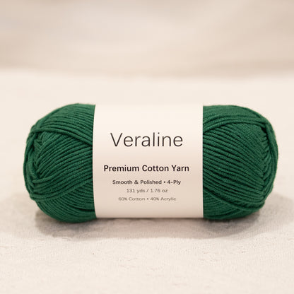 Christmas Pine, dark green cotton acrylic 4 ply fine weight yarn