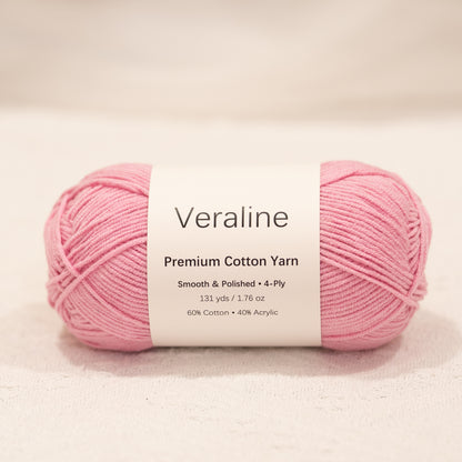 Camellia Blush, soft pink cotton acrylic 4 ply fine weight yarn
