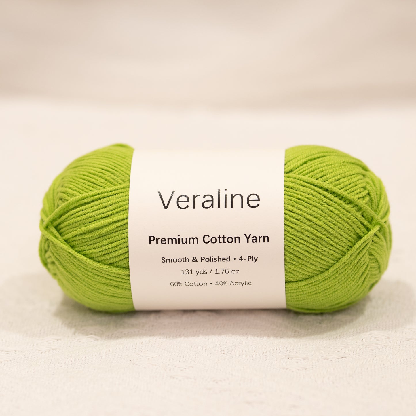 Sprout Green, fresh green cotton acrylic 4 ply fine weight yarn