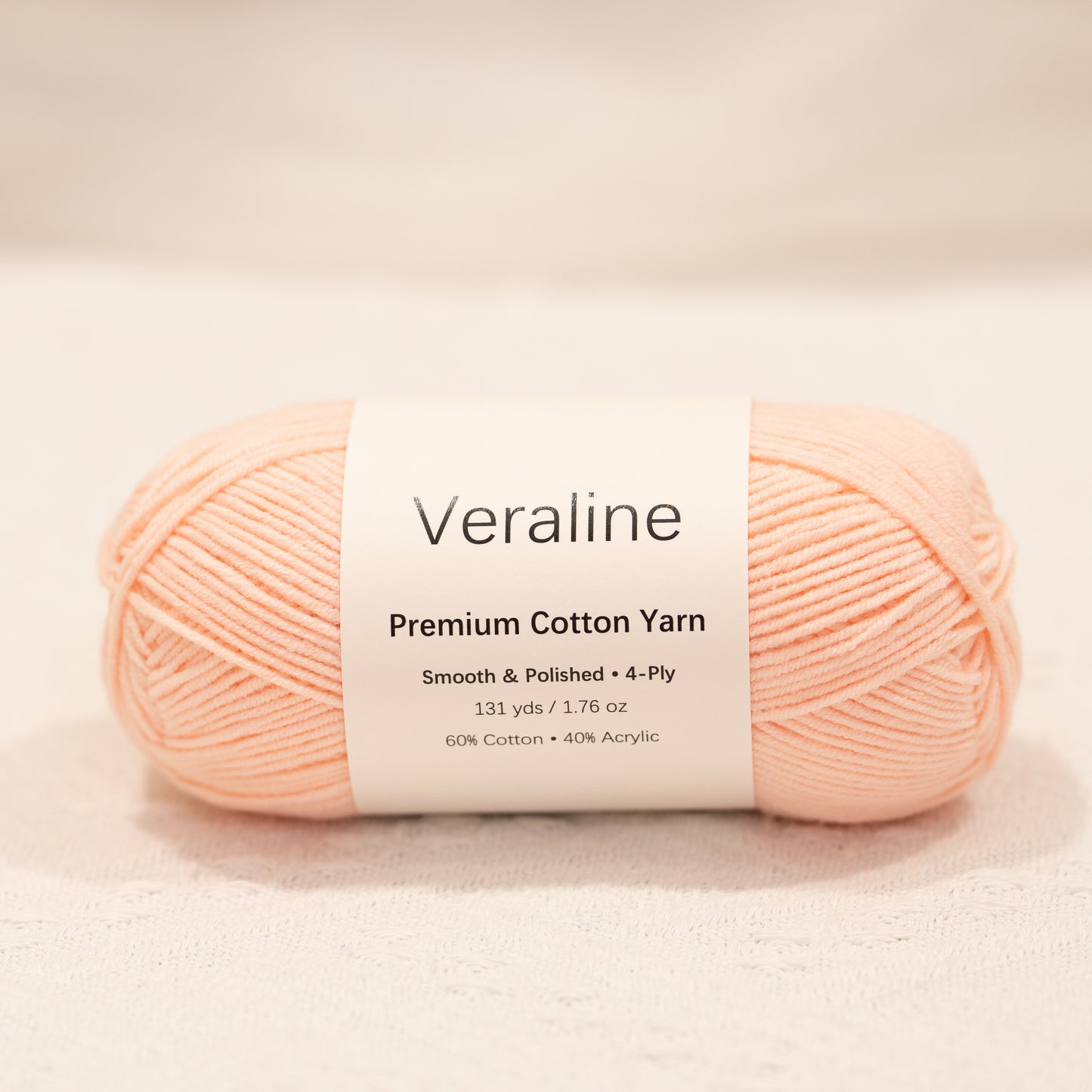 Sakura Petal, pale pink cotton acrylic 4 ply fine weight yarn