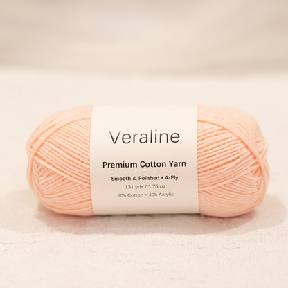 Sakura Petal, pale pink cotton acrylic 4 ply fine weight yarn