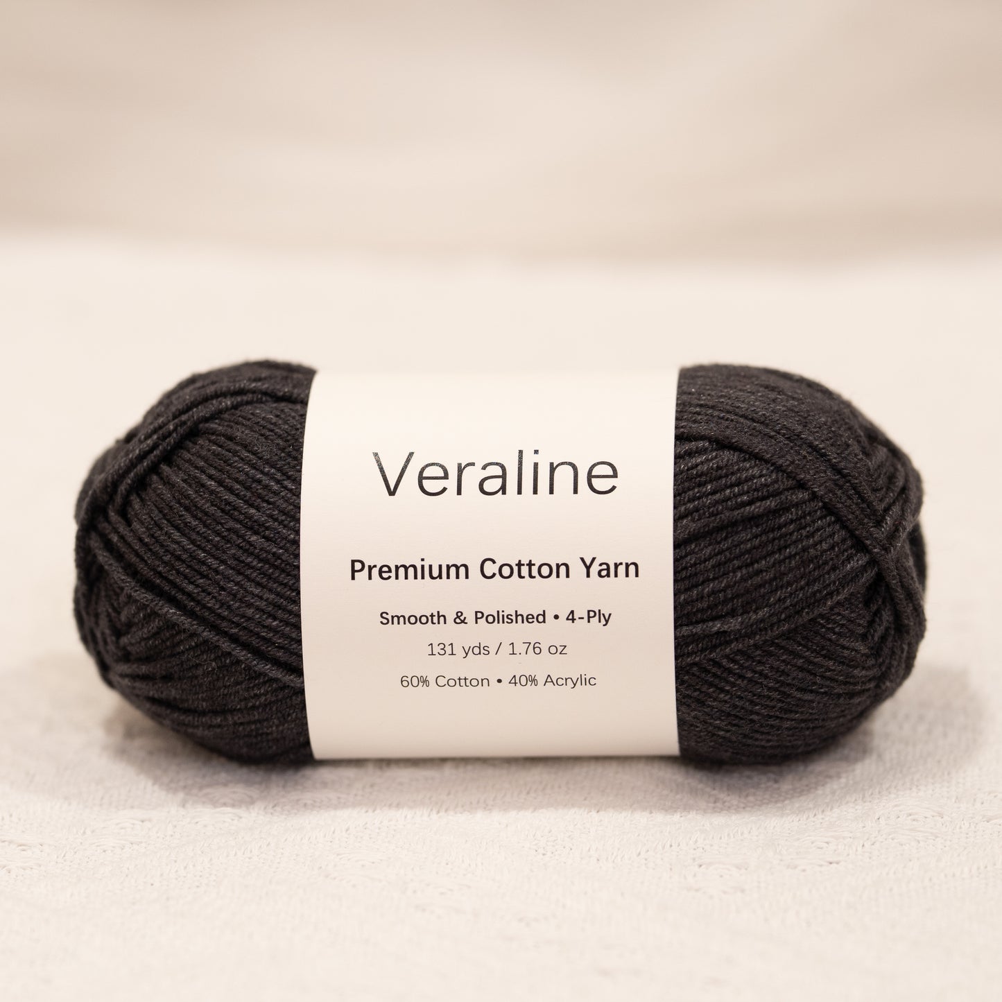 Charcoal Gray, dark gray cotton acrylic 4 ply fine weight yarn