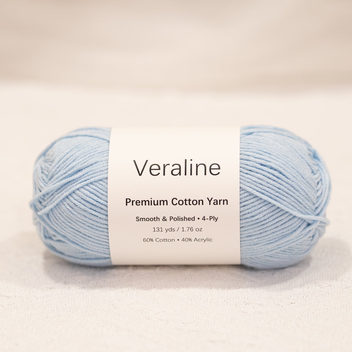 Baby Aqua Blue, pale blue cotton acrylic 4 ply fine weight yarn